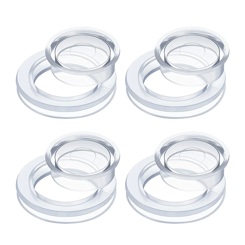 

4 Sets Patio Table Umbrella Hole Ring Transparent Table Umbrella Ring with Caps