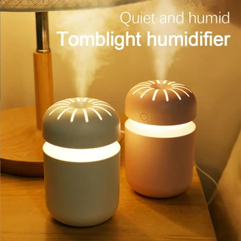 300ml Cute Mini Humidifier Aromatherapy Essential Oil Diffuser Mute Desktop USB Cold Mist Maker Aromatherapy with Colored Light 1