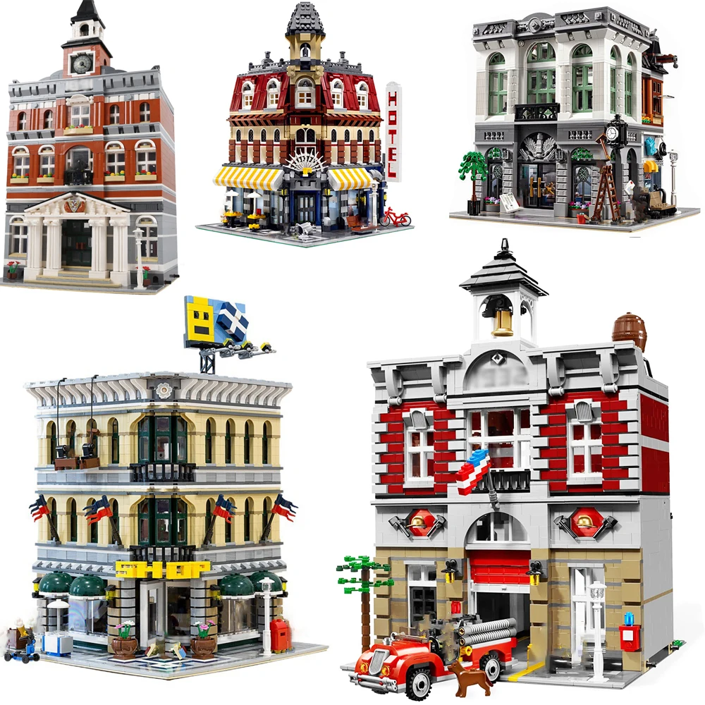 

2023 Modular Building Blocks Town Hall Downtown Diner Model Expert Brick Bank Cafe Corner Toys Paris Diner Pet Book Shop bricks