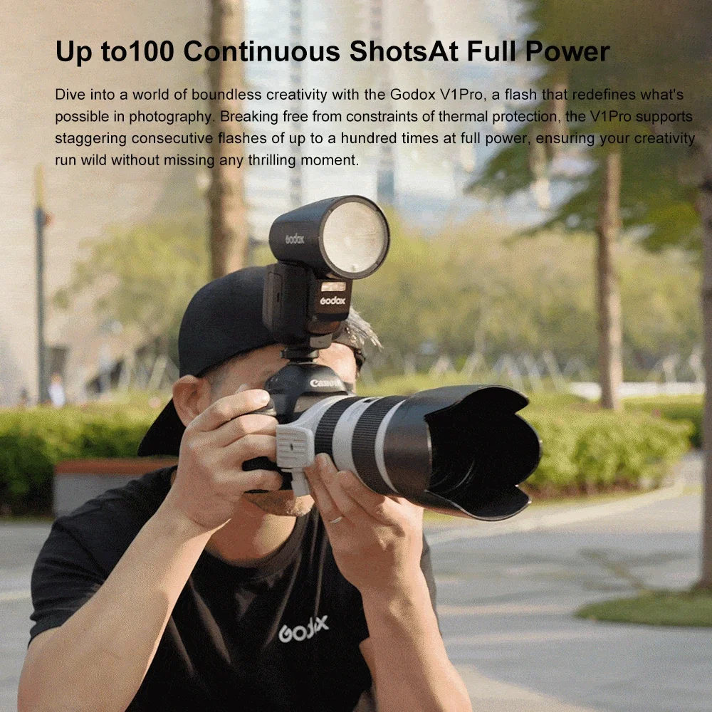 Godox V1 Pro для Canon Nikon Sony Fuji Olympus TTL HSS 1/8000s Li-Ion круглая головка вспышка камеры 2 4G