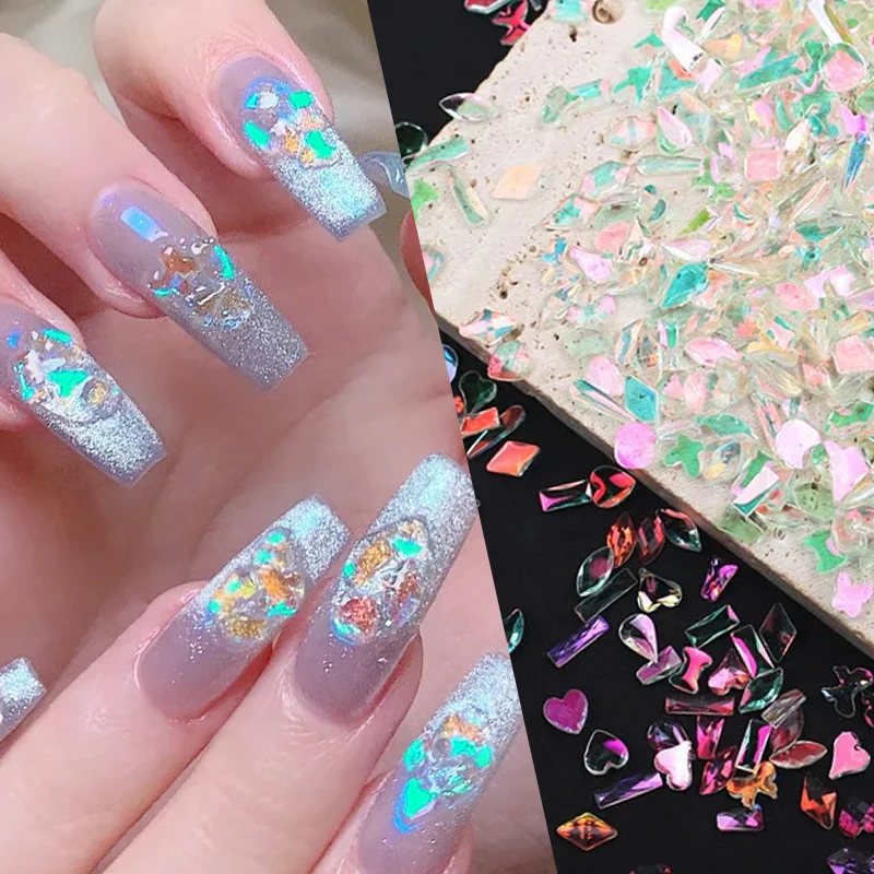 100 шт. блестящие Авроры Необычные кристаллы подвеска для ногтей смешанные