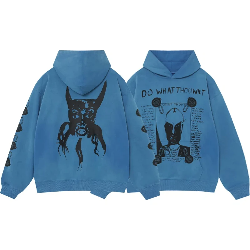 Модная повседневная толстовка с капюшоном для мужчин и женщин модель 2024aw Y2k