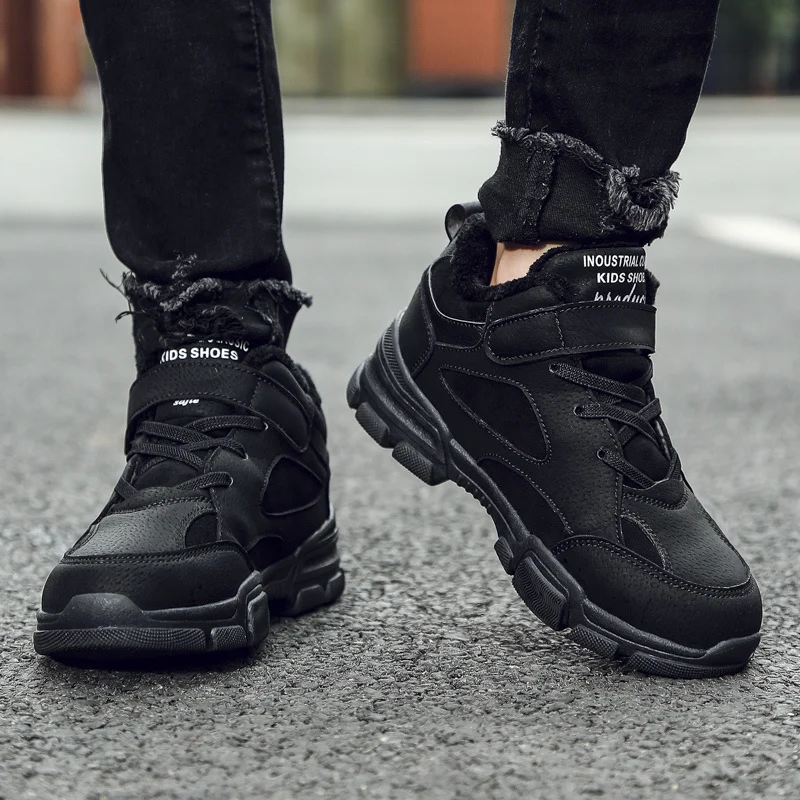 SENAGE Winter Boots Children Plush Thickened Warm Sneakers Kids Boys Outdoor Waterproof Sport Shoes Girls Casual Running Shoes