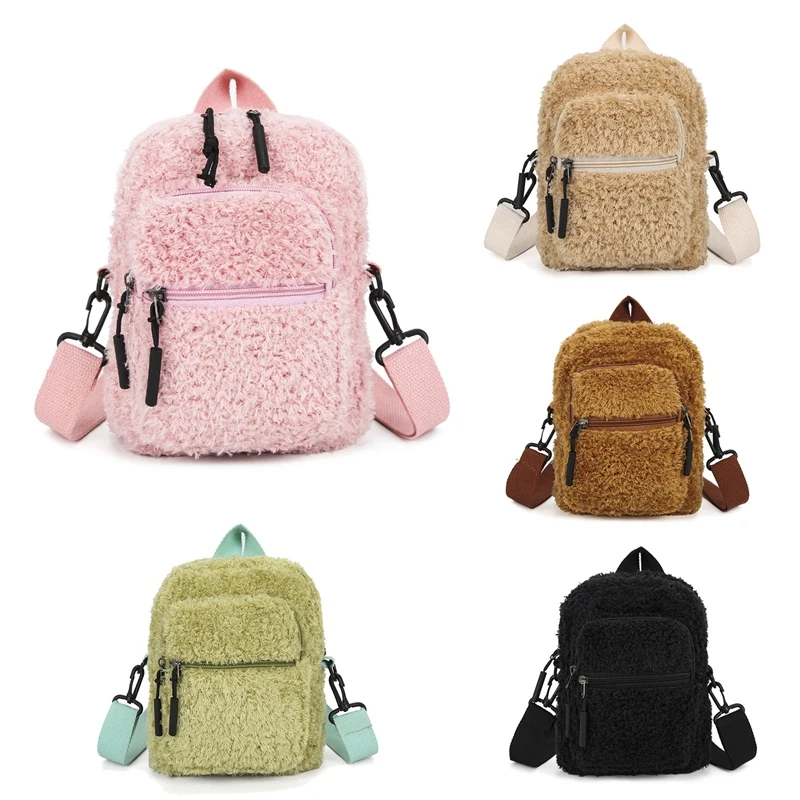 

Ladies Fashion One Shoulder Diagonal Backpack Tote Bag Tote Bag Plush Backpack
