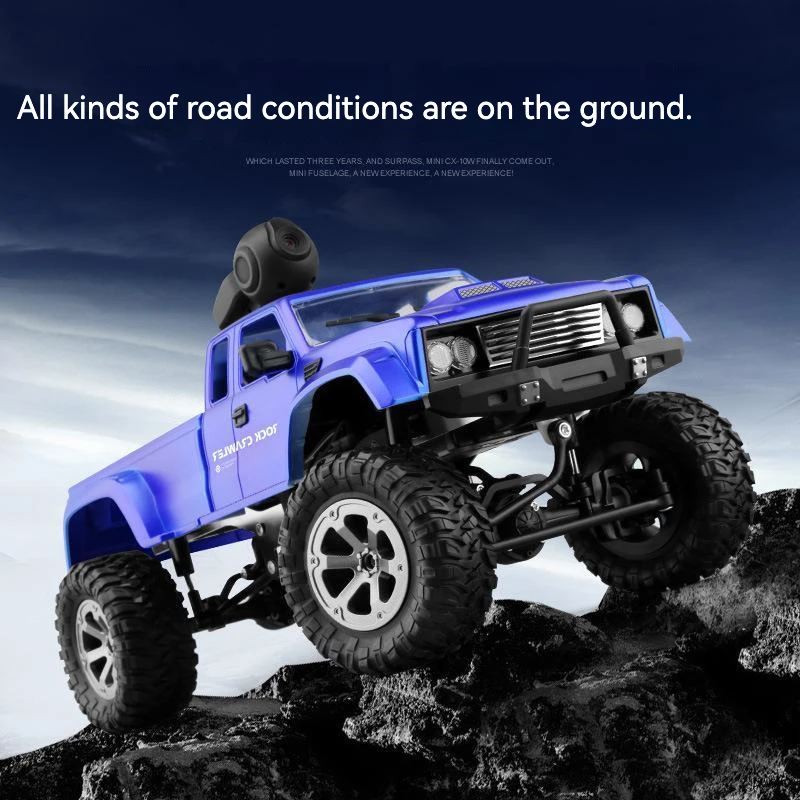 

FY002A Rc Truck 2.4GHZ 1/16 Wifi Camera 4WD Off-road Rc Truck With Front Led Light Brushed Military Rc Car RTR Gift Toy For Kid