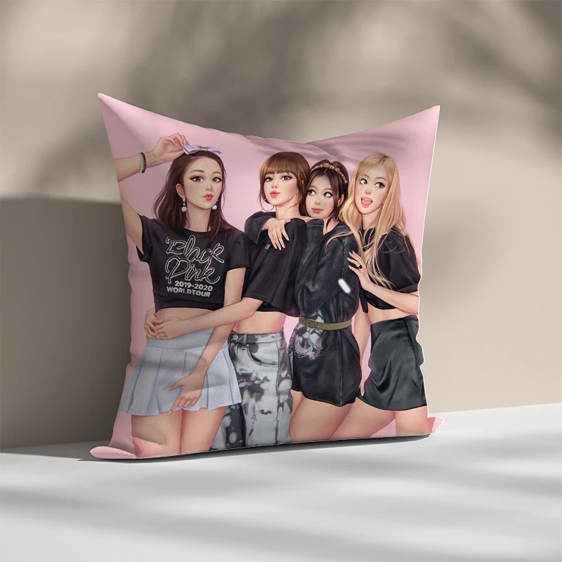 

П/у-Чехлы для подушек черно-розового цвета, чехол для подушки, подушки для домашнего декора, диван 45x4 5, кровать в стиле аниме