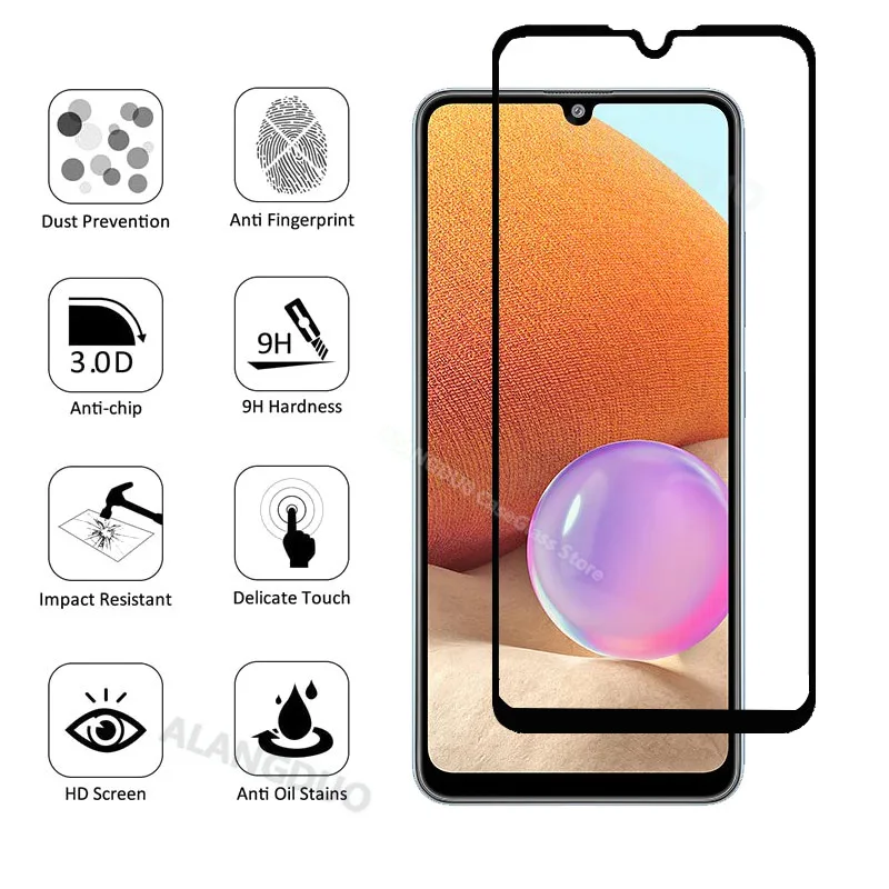 full cover glass protective for samsung a32 4g screen protector for samsung galaxy a32 5g a 32 on a30 s a31 tempered glas film free global shipping