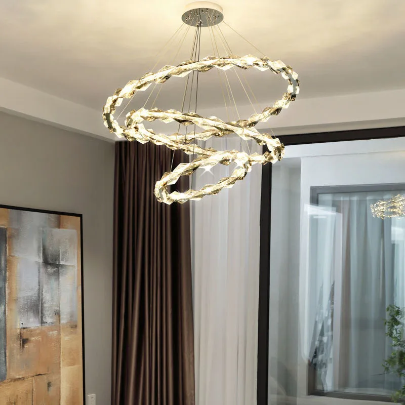 

Modern crystal chandelier bedroom ceiling lamp living room light restaurant ceiling chandelier villa crystal lamp hotel lighting