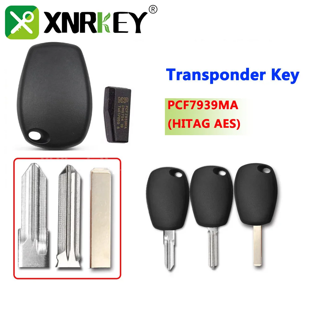 

XNRKEY Transponder Chip Key PCF7939MA Chip for Renault Car Key HU136 VAC102 VA2 Blade