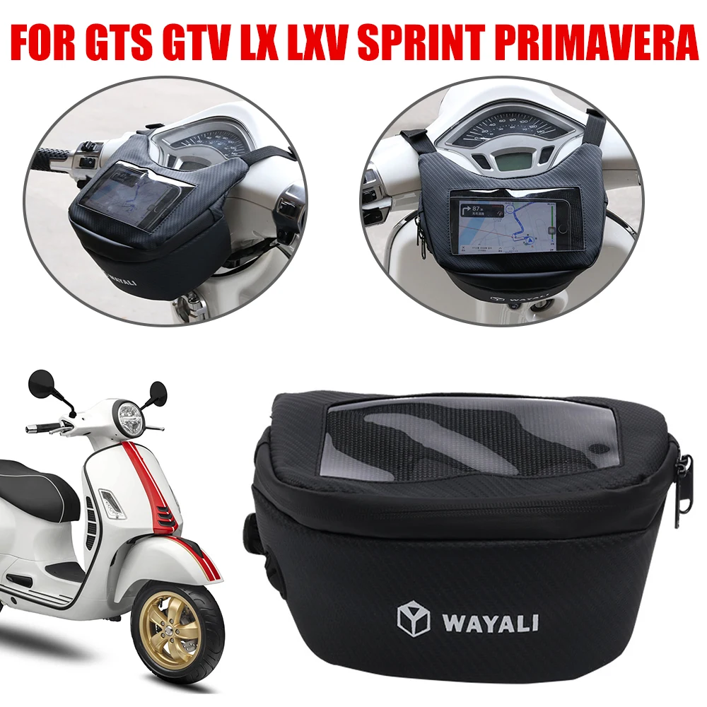 

Мотоциклетные аксессуары для Vespa GTS 300 GTV 250 Primavera 150 Sprint 125 50 LX LXV PX, навигационные Чехлы, чехол на руль, сумка для телефона