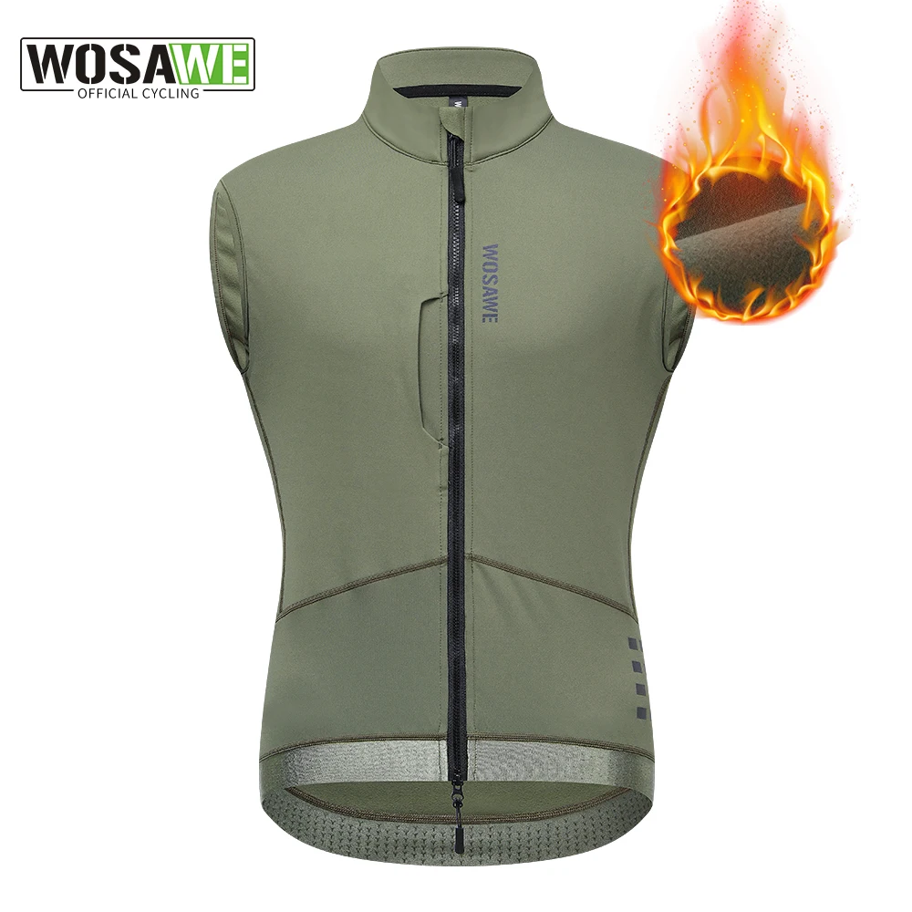 Мужской Термовелосипедный Жилет WOSAWE Зимняя Теплая Куртка Ветрозащитный