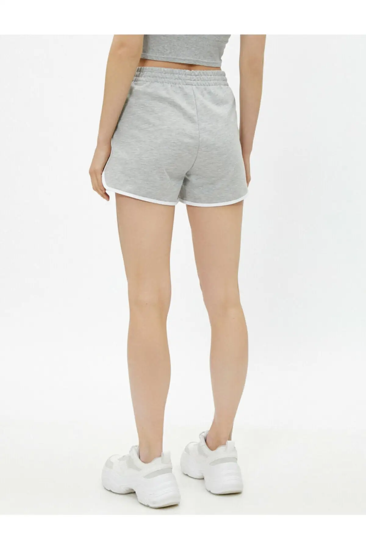 

Women's Gray Ribbon-linked from Advanced Waist Cotton Shorts Women Fashion Shorts