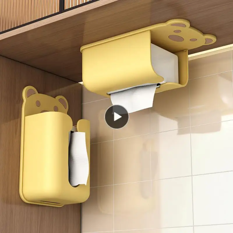 

Wall-mounted Paper Drawer Durable Tissue Box Creative Multifunction Paper Box Tissue Rack Storage Box Large Capacity Cartoon