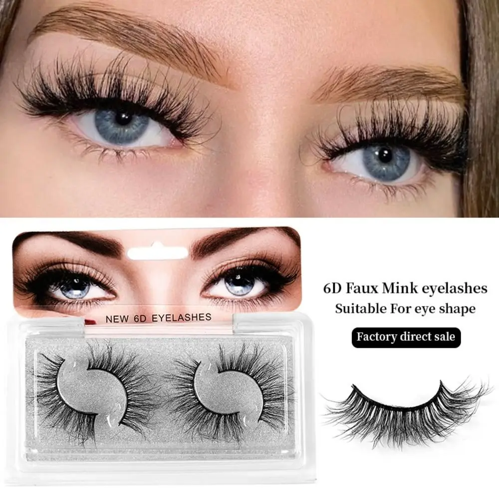 

1 Pair Women Beauty Eye Extension Tools Handmade Long 3D Faxu Mink Natural False eyelashes
