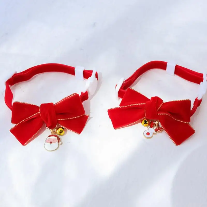 

Christmas Pet Cat Dog Collar Kitten Dog Bell Safety Buckle Puppy Cat Necklace Pet Grooming Bow Tie Pet Product Xmas Supplies