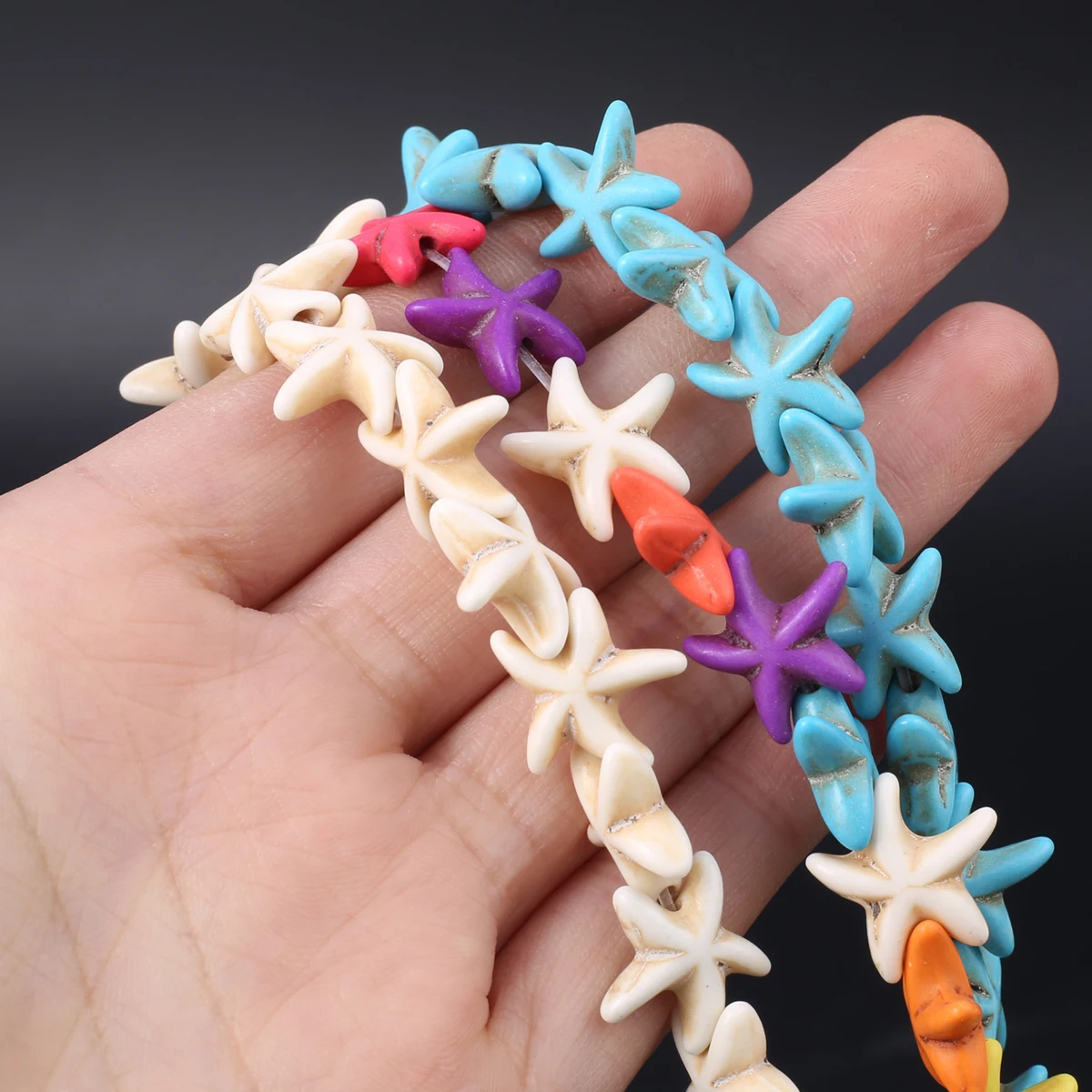 

Natural Stone Beaded Pentagram Turquoise Gemstone Isolation Loose Beads for Jewelry Making DIY Necklace Bracelet Accessories