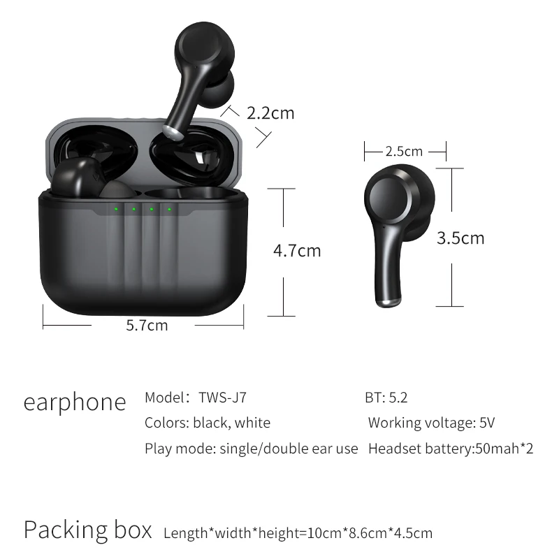 juessen j7 tws bluetooth 5 2 earphones enc wireless headphones 4 mic hd calling earbuds 30 hours battery for smart phones free global shipping