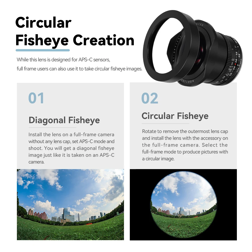 Фото Объектив TTArtisan 7,5 мм F2 APS-C «рыбий глаз» для Canon EOR RF Sony E A6400 A7III Fujifilm X-A1 X-T100 Nikon Z Z250 M43 L-Mount Leica TL №5