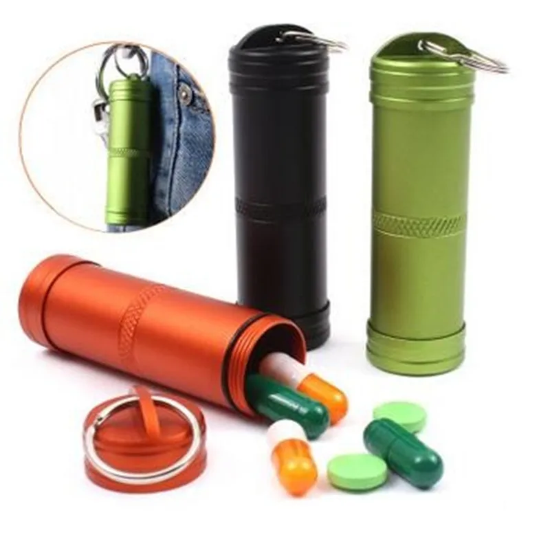 

1Pcs Capsule Survival Seal Trunk Waterproof Hike Box Container Outdoor Dry Bottle Holder Storage Camping Medicine EDC Pill Case