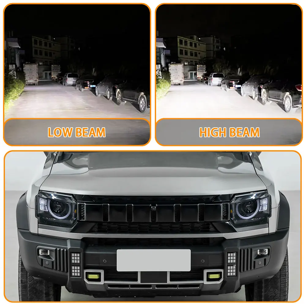Car LED Headlight Assembly Fit for JETOUR Traveler T2 2023 Modified Defender Style Daytime Running Light Exterior Accessories