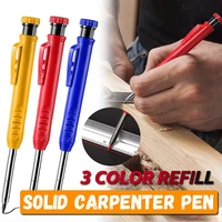 carpenter pencil built in sharpener architect woodworking mechanical pencil 3 colors refill construction marking tool scriber