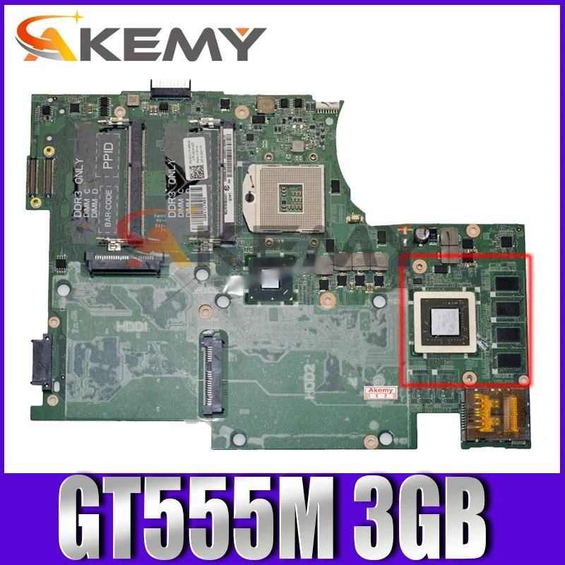 

For DELL XPS 17R L702X 3D GT555M Laptop Motherboard CN-0TXP27 0TXP27 DAGM7CMBAE1 Notebook Mainboard N12E-GE2-B-A1 3GB HM67