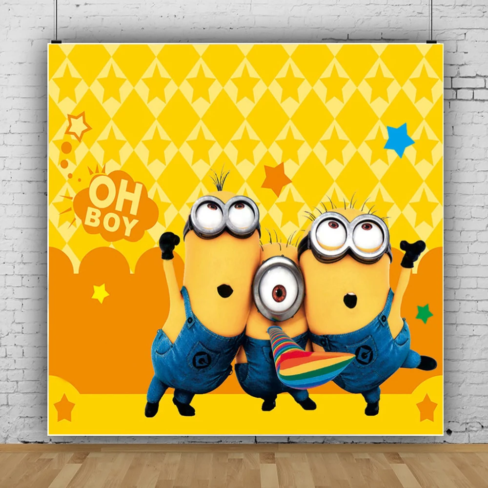 

Cartoon Animation Yellow Banana Kids Background Birthday Party Decoration Banner Photography Backdrop Photo Studio Custom