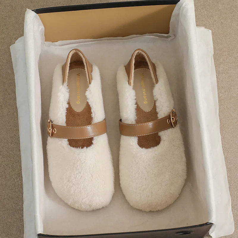 

Women Shallow Mouth Female Shoes Dress Short Plush Basic Rubber Flock Flat with Shoes Woman Flats Shallow Mouth Dress Short Plus