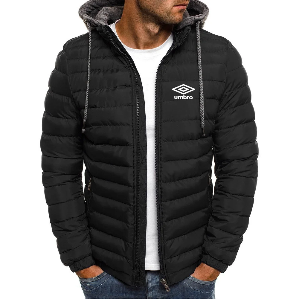 

2023 Men's UMBRO Fashion Fall/Winter Jacket for Men Collar Parker Men's Streetwear Jacket Zipper Stuffed men's jacket