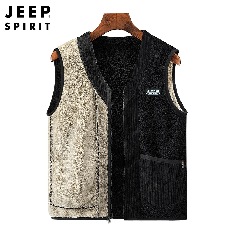 Мужская Утепленная кашемировая жилетка JEEP SPIRIT повседневный утепленный кардиган
