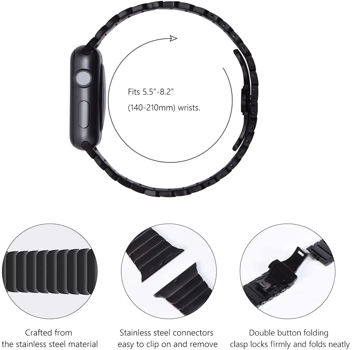 Stainless Steel Strap for Apple Watch 8 Band 45mm 44mm 41mm 40mm Metal Wrist Breaclct Apple Watch series 3 4 5 6 SE 7 Ultra 49mm