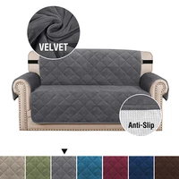 velvet sofa cover for living room quilted anti wear couch cover for dogs pets kids recliner armchair cover 123 seat funda sofa