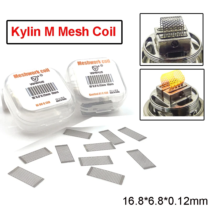 

Origial Kylin M Mesh Coil SS3316 Ni80 A1 Coil 0.13ohm Wire for Mesh V2 RDA Kylin M RTA Etc DIY Tools