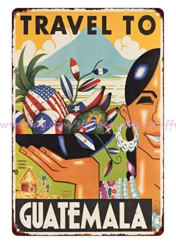 Внутренний дизайн Кофейни путешествия в Гватемалу металлический жестяной знак