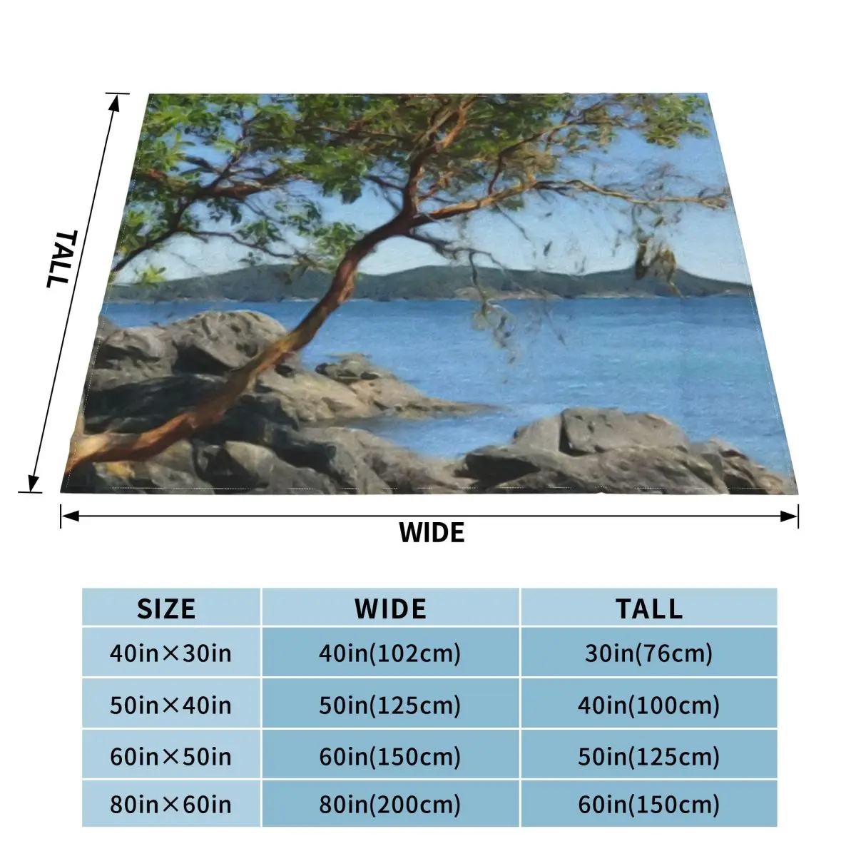 Сцена океана с Arbutus: ультрамягкое одеяло из микрофлиса