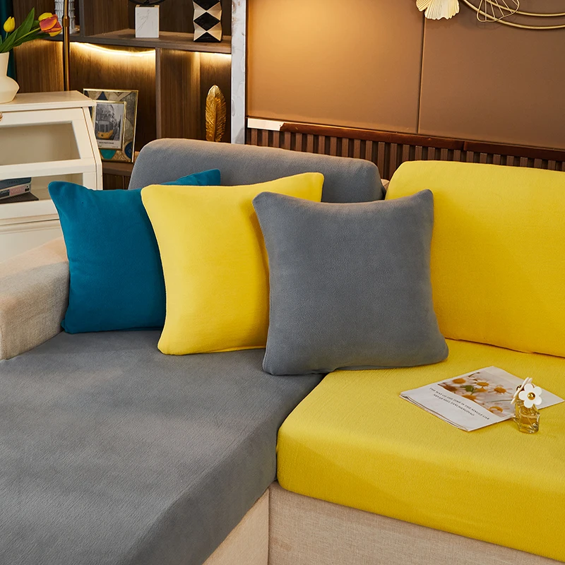 Набор плюшевых чехлов для дивана из ягненка бархатный эластичный Чехол мебели в