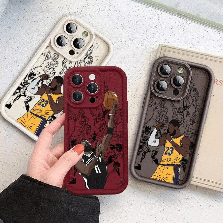Sports Basketball Phone Case for Apple iPhone 16 11 13 15 12 14 Pro Max 7 XR X XS Mini Plus 8 SE Silicone Cover