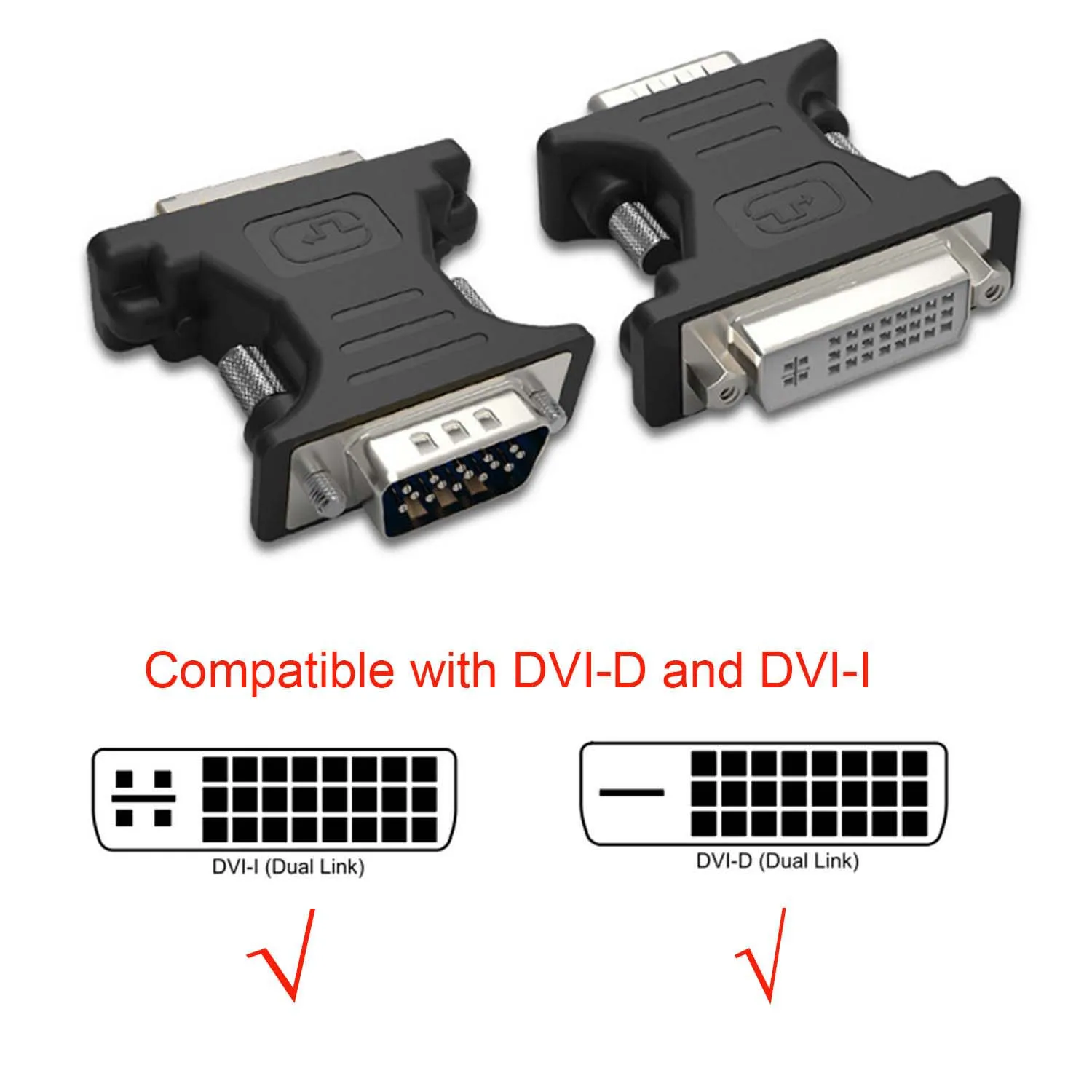 New DVI Female to VGA male adapter DVI-D 24+1  DVI-I 24+5  dual link ADAPTOR Converter
