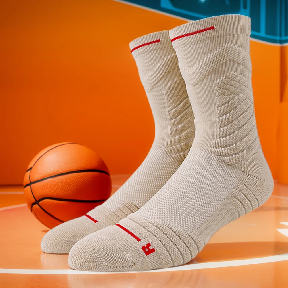 Мужские спортивные носки баскетбольные махровые для бега Нескользящие удобные