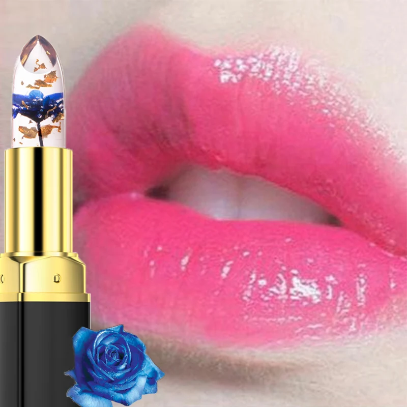 6 Colors Flower Transparent Lipstick Lasting Moisturizer Crystal Jelly Lipsticks Temperature Color Changing Lip Balm Lips Care