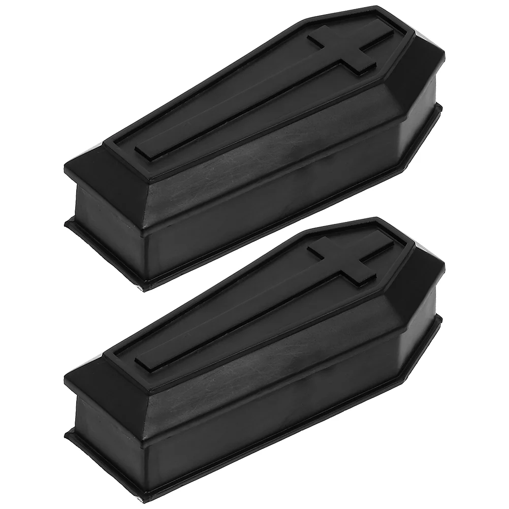 

2 Pcs Cake Decorating Simulation Coffin Halloween Adornment Funny Prank Prop Gift Box