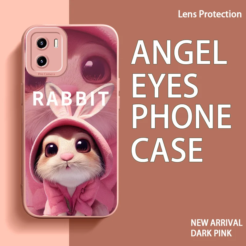 

Case for vivo Y15A Y15S Y10 t1 Y01 Y12S Y15 Y17 Y3S Y19 Y20 Y20i Y20SG Y30G U10 U3 U3X U20 iQOO U5X Big Eyed Double eared Rabbit