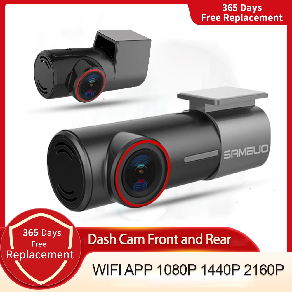 Dash Cam Dual Lens 1944P Video Recorder App Night Vision 24H Parking Mode Auto Dvr WiFi Car Black Box Front and Rear Camera GPS