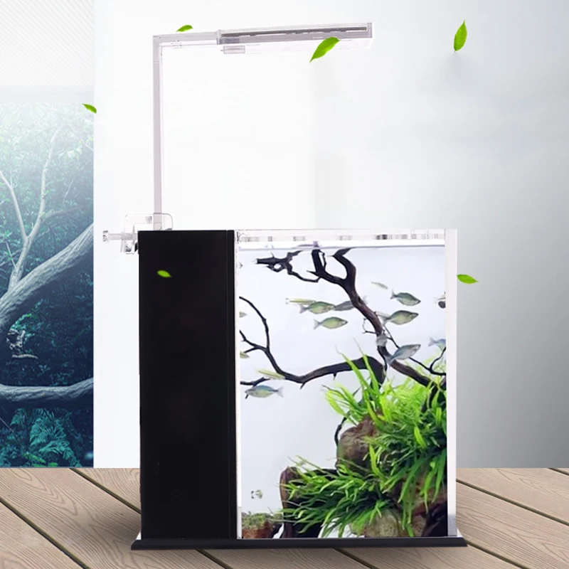 Крышка Guppy Современная коробка для рыб светодиодные светящиеся растения