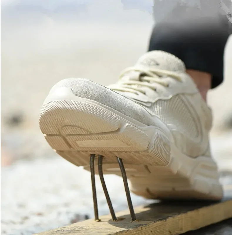 Безопасные повседневные кроссовки мужская обувь рабочие ботинки со стальным