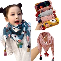 chenkio childrens scarf autumn and winter baby scarf thin girls and boys warm triangle scarf scarves wraps hijab for baby girl