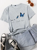 butterfly slogan graphic tee