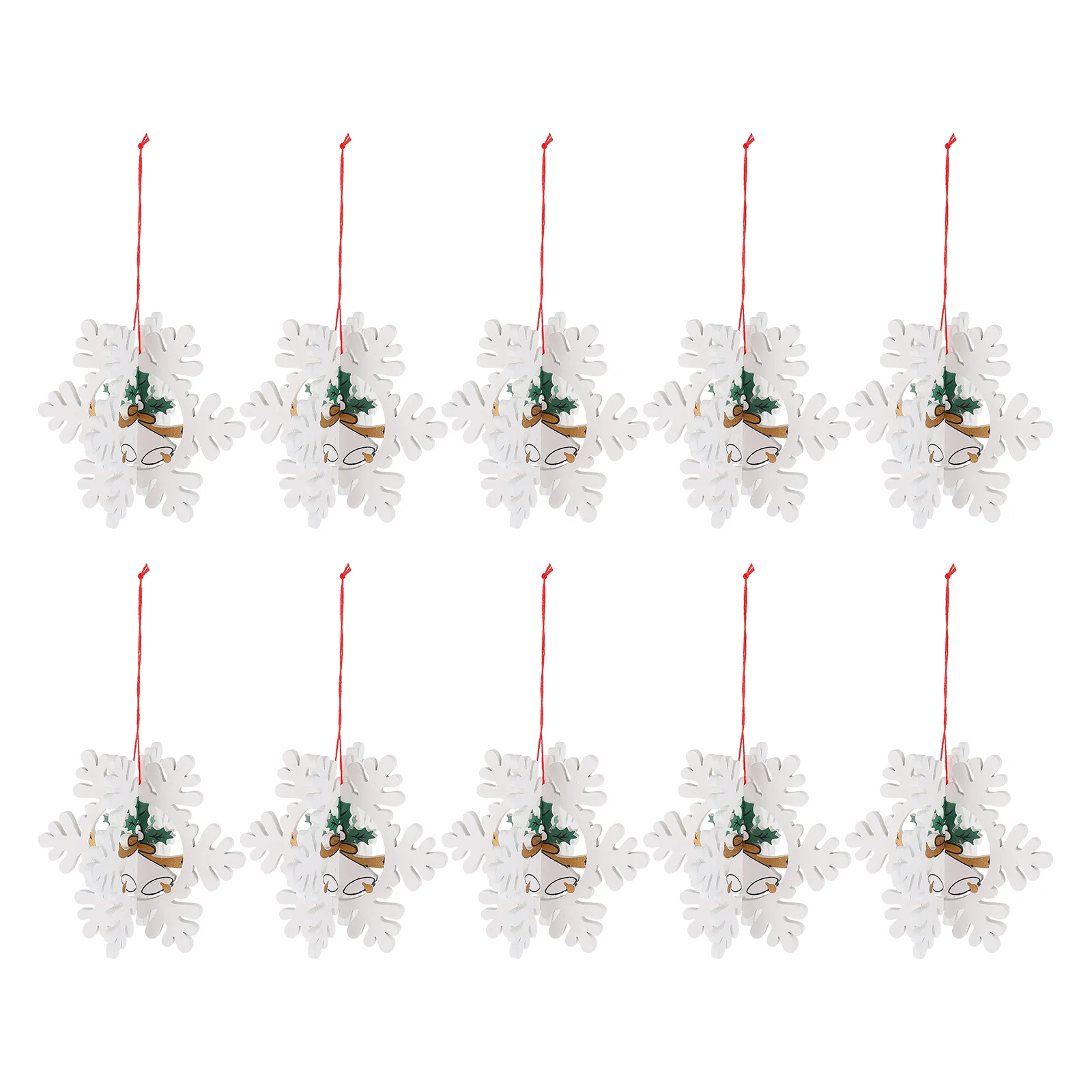 

Christmas Snowflake Hanging Pendant Wall Tree Ornament Wooden Craft Home Decoration Adornment Cutouts Ornaments Decorgift Tags