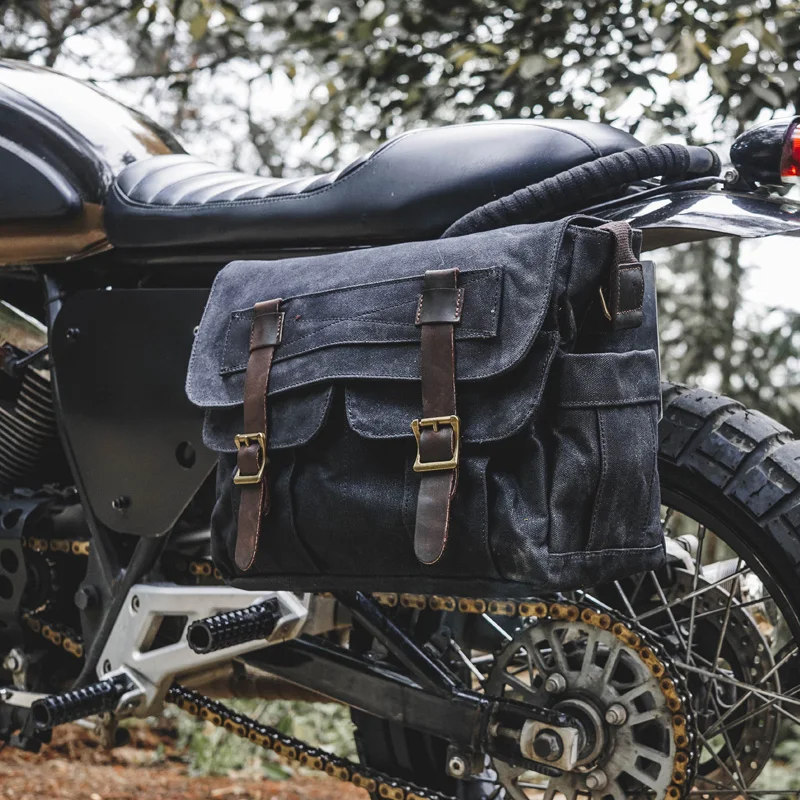 

Large Motorcycle Bag Postman Retro Cowhide Simple Outdoor Bag Capacity Bag Casual Shoulder Female Bag Messenger Side Canvas Male
