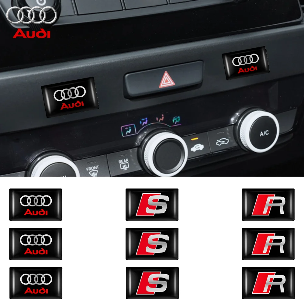 Новые 3D эпоксидные автомобильные наклейки маленькие клеевые для Audi S R Sline A3 A4 B8 8P B9